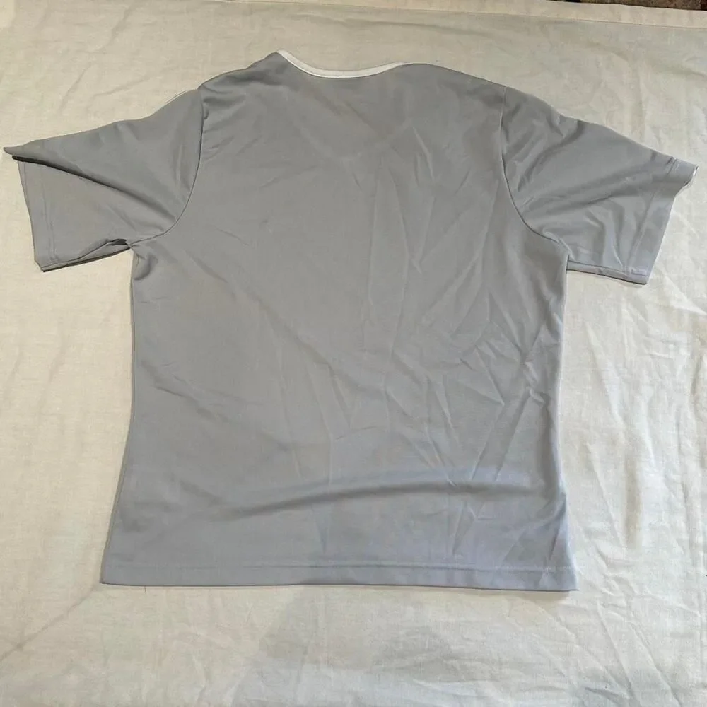 Nike Women's Grey and White T-shirt